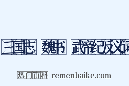 三国志·魏书·武帝纪反义词是什么意思的图片